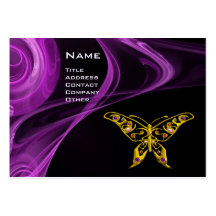 HYPER BUTTERFLY-antique purple violet black yellow Business Cards