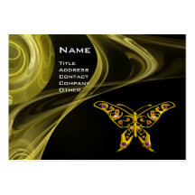 HYPER BUTTERFLY- bright  black yellow red Business Cards