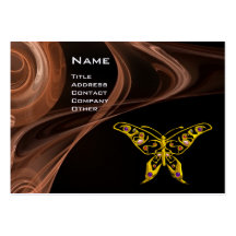 HYPER BUTTERFLY- bright  brown black yellow white Business Card Templates