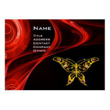 HYPER BUTTERFLY-bright  red black yellow Business Card