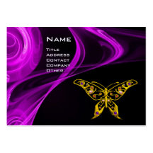 HYPER BUTTERFLY-  purple violet black yellow Business Card Templates