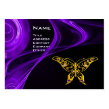 HYPER BUTTERFLY-  purple violet black yellow Business Cards