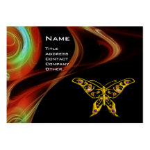 HYPER BUTTERFLY- red blue green black yellow Business Card Templates