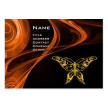 HYPER BUTTERFLY- red orange black yellow Business Card Template