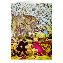 Hyperbole Raining Cats and Dogs Greeting Card