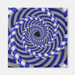 Hypnotic blue and white spiral magnet