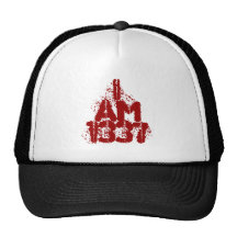I Am 1337. Deep Red Text. Leet Gamer. Hats