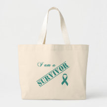 I am a Survivor - Teal Ribbon Bags