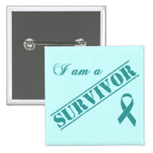 I am a Survivor - Teal Ribbon Button