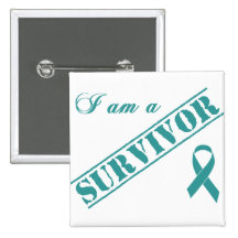 I am a Survivor - Teal Ribbon Buttons