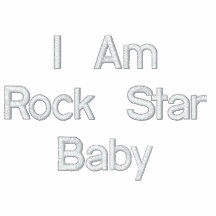 I Am Rock Star Baby Embroidered Hooded Sweatshirt