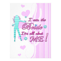 i am the bride about me wedding bachelorette brida invite