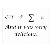 I ate some pie math shirt postcards