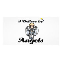 i believe in angels personalised photo card