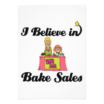 i believe in bake sales announcements