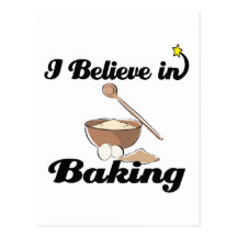 i believe in baking postcard