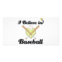i believe in baseball customized photo card