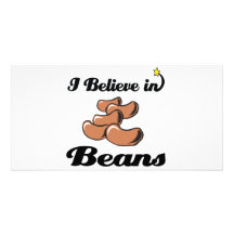 i believe in beans photo card