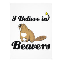 i believe in beavers personalized invitations