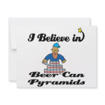 i believe in beer can pyramids personalized invitation