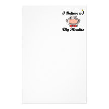 i believe in big mouths stationery design