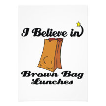 i believe in brown bag lunches personalized invite