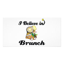i believe in brunch custom photo card