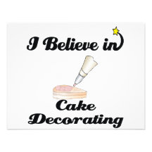 i believe in cake decorating personalized announcement