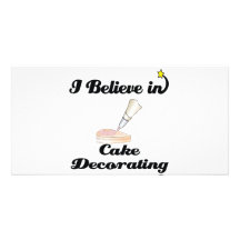 i believe in cake decorating personalized photo card