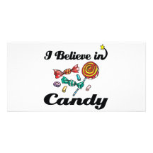 i believe in candy personalised photo card