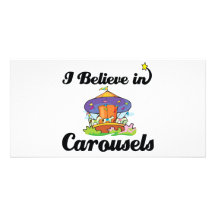 i believe in carousels photo greeting card