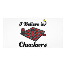 i believe in checkers customized photo card