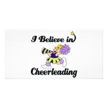 i believe in cheerleading personalized photo card