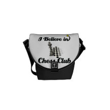 i believe in chess club messenger bag