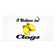 i believe in clogs photo card template