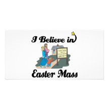 i believe in easter mass photo card template