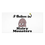 i believe in hairy monsters personalised photo card
