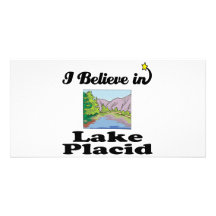 i believe in lake placid customized photo card