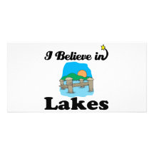 i believe in lakes customized photo card