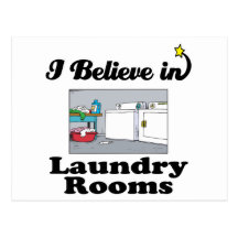 i believe in laundry rooms post card