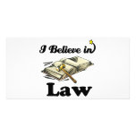 i believe in law customised photo card