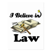 i believe in law postcard