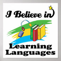 i believe in learning languages poster