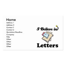 i believe in letters business card template