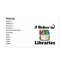 i believe in libraries business card templates