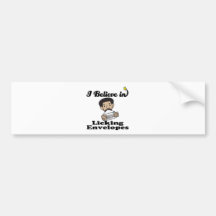 i believe in licking envelopes bumper sticker