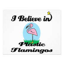 i believe in plastic flamingos personalized announcements