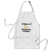 i believe in potato chips apron