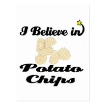 i believe in potato chips post card