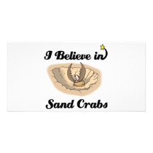 i believe in sand crabs photo greeting card